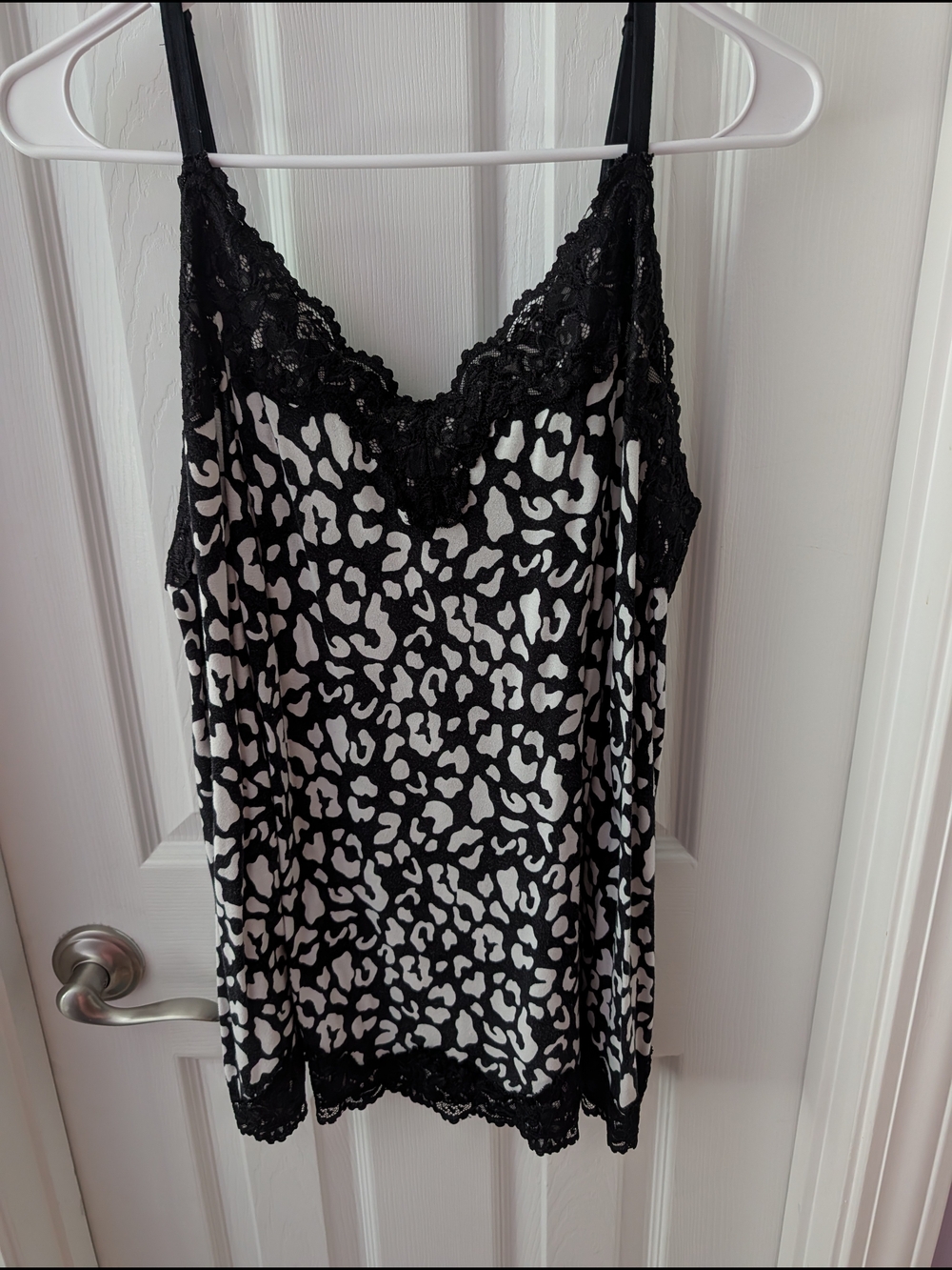 Lane Bryant Black and White Animal Print Lace Cami